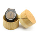 Reloj de pulsera de madera natural Reloj de pulsera de cuero genuino de madera de bambú Unisex